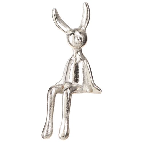 Floristik24 Påskehare kant skammel metal kanin lille sølv 9×9×21cm