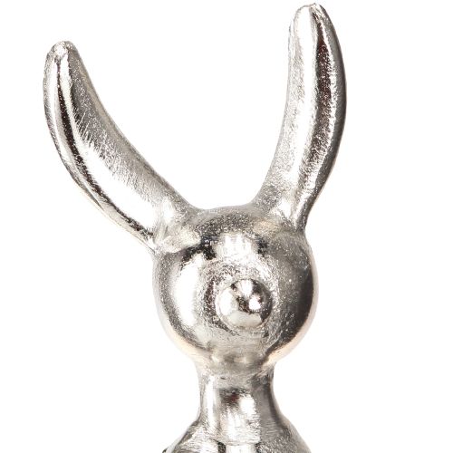 Floristik24 Påskehare kant skammel metal kanin lille sølv 9×9×21cm