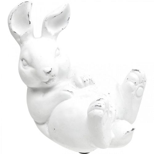 Floristik24 Påskehare vintage look kanin liggende hvid keramik 12,5×8×14cm