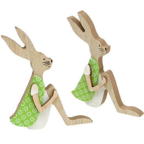 Påskehare lavet af træ siddende 11cm 8 stk
