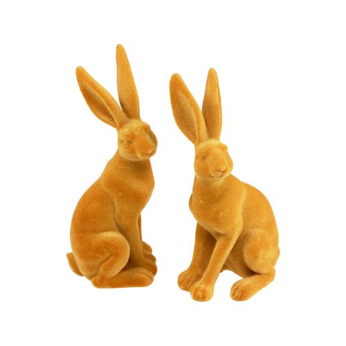 Artikel Påskehare Dekorativ kaninfigur påskegul karry H12,5cm 2 stk