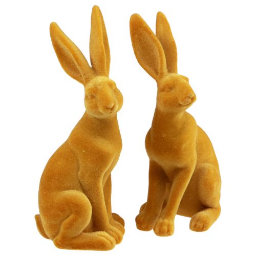 Artikel Påskehare Dekorativ kaninfigur påskegul karry H12,5cm 2 stk
