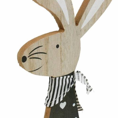 Floristik24 Påskehare sort og hvid stativ Påskedekoration træbunnyfigur sæt med 2