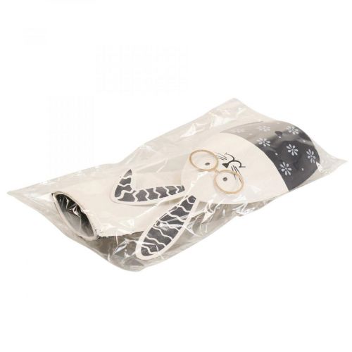 Artikel Påskehare sort og hvid kanin med briller metal 18,5x7x3cm 2 stk.