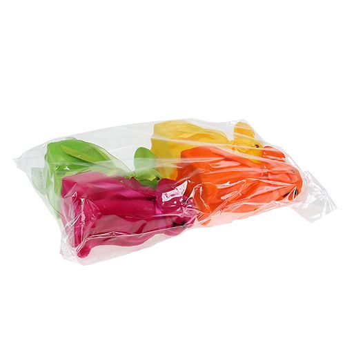 Floristik24 Påskehare assorteret 15cm flokket 4stk