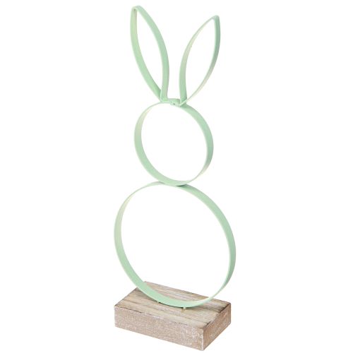 Artikel Påskehare Dekoration Metal Træ Gul Mint Pink H21cm 3 Stk