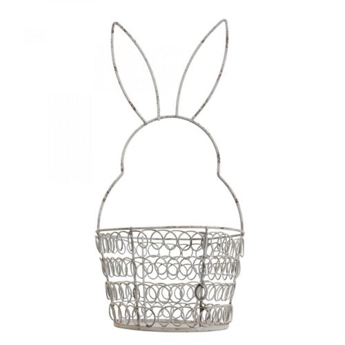 Floristik24 Påskekurv trådkurv Easter Bunny Shabby Ø12cm H26,5cm