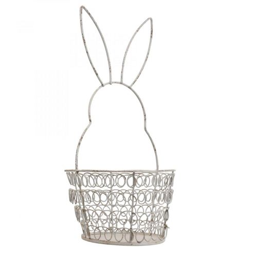 Artikel Påskekurv trådkurv Påskehare Shabby Ø12cm H26,5cm