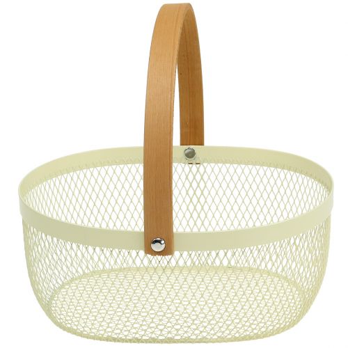 Floristik24 Påskekurv lavet af metalcreme 23,5 cm x 18 cm x 10 cm