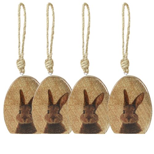 Artikel Påskevedhæng Bunny i Æggetræ Jute Natur 8x10,5cm 4stk