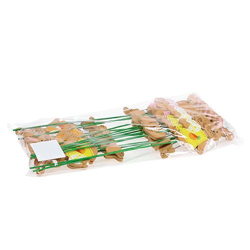 Artikel Påskestik kaniner med æg 12cm L29cm 15 stk