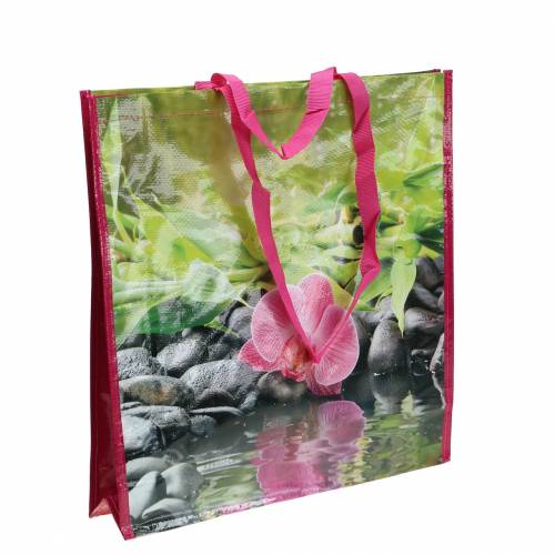 Floristik24 Indkøbspose med hanke Happiness plastik 38 × 10 × 40cm