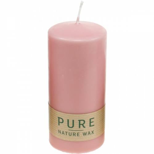 PURE søjlelys 130/60 dekorativt lys pink naturlig voks