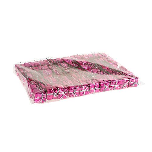 Floristik24 Pakke 2,5 cm på trådrosa 60stk