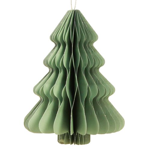 Artikel Papir juletræ mynte sølv glitter H20cm 5 stk