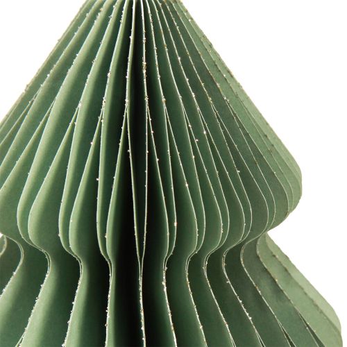 Artikel Papir juletræ mynte sølv glitter H20cm 5 stk
