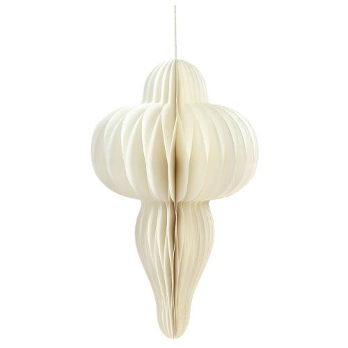 Artikel Papir julepynt hvid sølv ornament H40cm 2stk