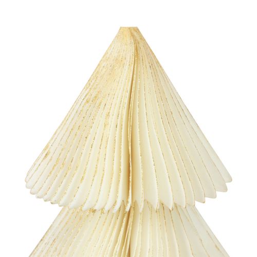 Floristik24 Papir Juletræ Papir Juletræ Hvidguld H30cm