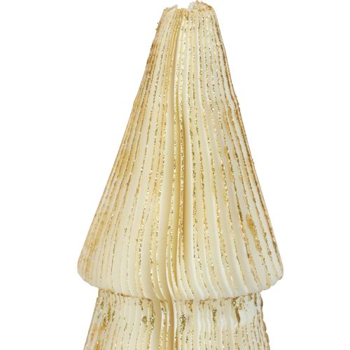 Floristik24 Papir juletræ papir juletræ hvid, guld H60cm