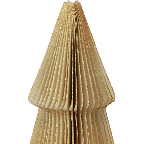 Artikel Papir Juletræ Lille Cremeguld H30cm