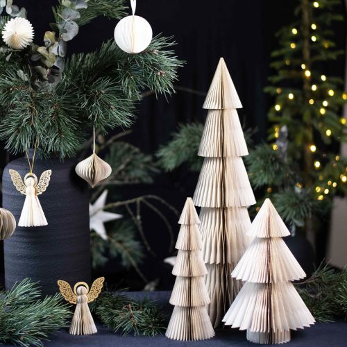 Papir Juletræ Gran Tree Small Hvidguld H30cm