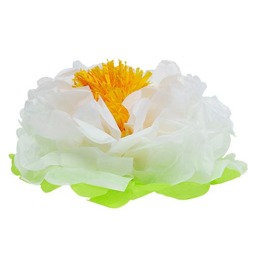 Floristik24 Papirblomst Ø28cm til ophæng grøn-hvid