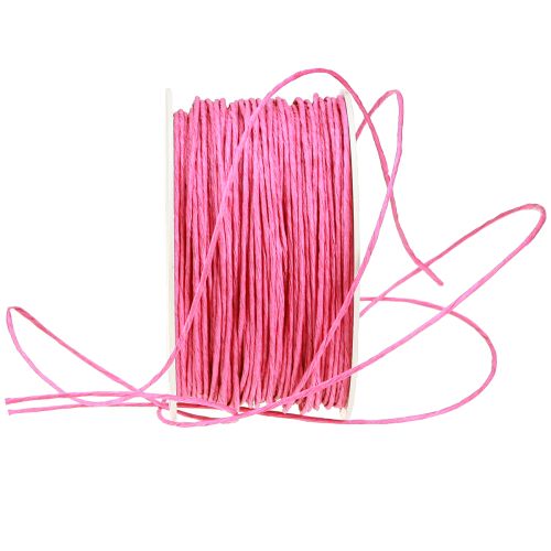 Artikel Papirsnor trådviklet Ø2mm 100m pink