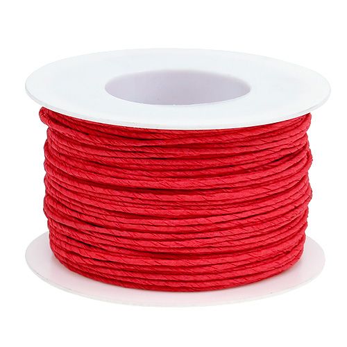 Papirsnor tråd omviklet Ø2mm 100m rød