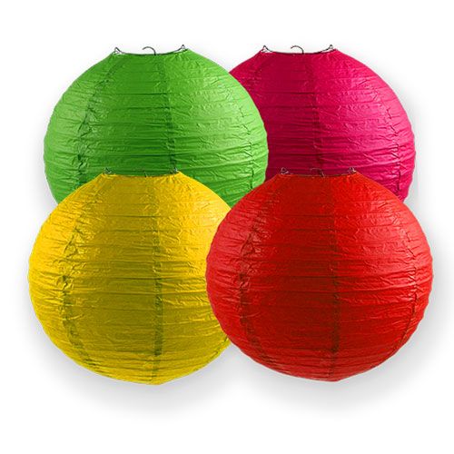 Floristik24 Papirlygter assorterede farver Ø30cm 4 stk