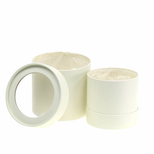 Artikel Blomsteræske rund papcreme Ø10/12cm sæt med 2 stk