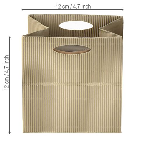 Artikel Papirpose 12 cm brun cremebeige gavepose 6 stk.