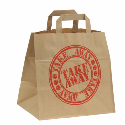 Artikel Papirpose take away 26cm x 17cm x 25cm 25 stk