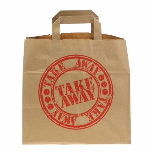 Artikel Papirpose take away 26cm x 17cm x 25cm 25 stk