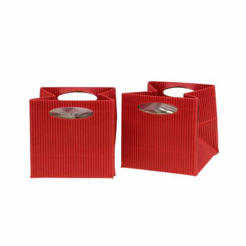 Floristik24 Papirpose urtepottepottemaskine rød 10,5cm 12 stk