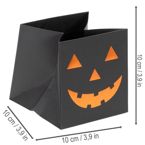 Papirpose græskar ansigt plantekasse Halloween dekoration 10 cm 6 stk | Floristik24.dk