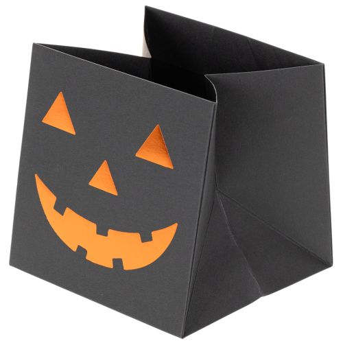 Papirpose græskar ansigt plantekasse Halloween dekoration 10 cm 6 stk | Floristik24.dk