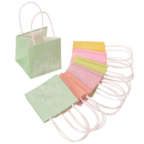 Artikel Gavepose med blomsterdesign, lille gavepose til særlige lejligheder, 12 cm, 12 stk.