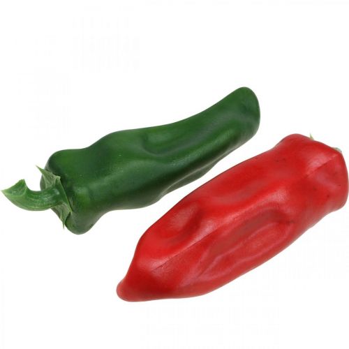 Artikel Paprika butiksvinduesdekoration grøntsagsdekoration assorterede farver H14cm 4 stk