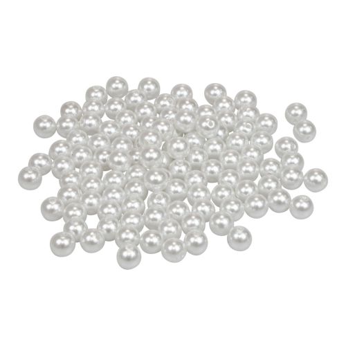 Artikel Dekorative perler til trådning af hobbyperler hvide 8mm 300g