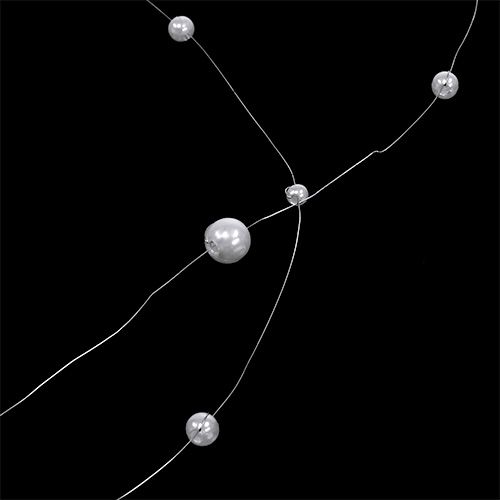 Floristik24 Pearl wire hvid 25m