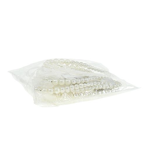 Floristik24 Perlehjerte 10cm bryllupsdekoration fløde 6stk