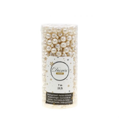 Floristik24 Perle halskæde creme 7m