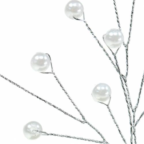 Artikel Perlegren hvid L18cm 2 stk