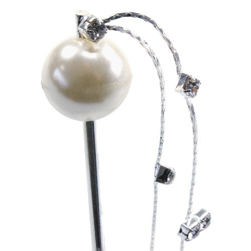 Floristik24 Perlehoved deco nål hvid Ø15mm L12cm 6stk