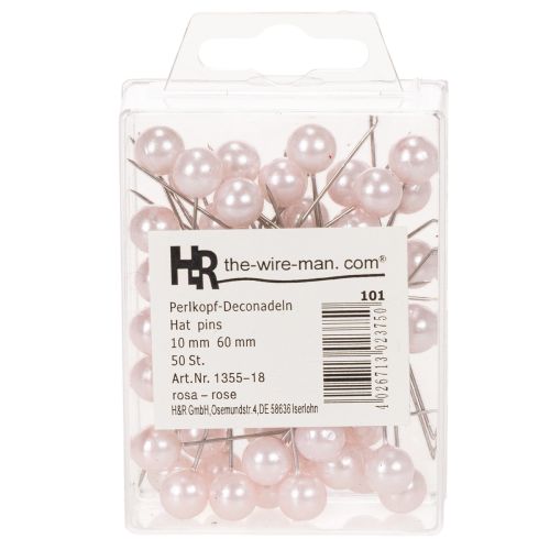 Pearl Head Pins Pink Ø10mm