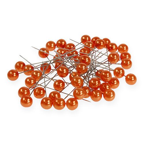 Floristik24 Perlestifter orange Ø10mm 60mm