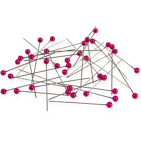 Perlehoved nåle Ø6mm 65mm pink