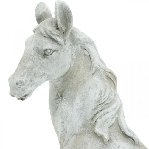 Floristik24 Hestehoved buste deco figur hest keramik hvid, grå H31cm