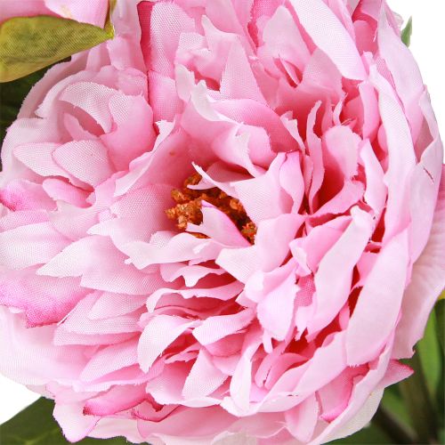 Artikel Pæon kunstige blomster pink med lang stilk 70cm 3stk