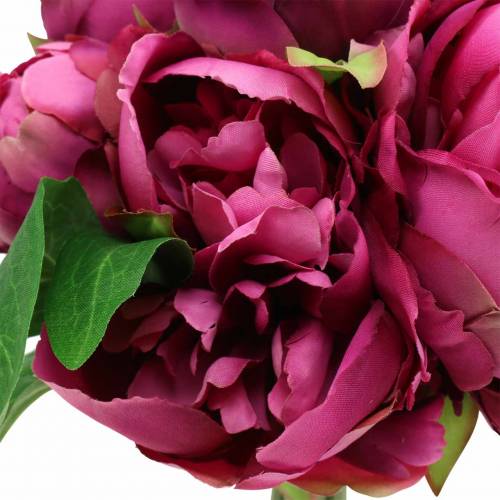 Floristik24 Kunstig blomsterbuket med pæoner magenta lilla Ø27cm 1 stk